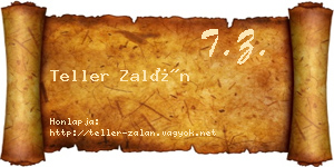 Teller Zalán névjegykártya
