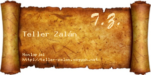 Teller Zalán névjegykártya